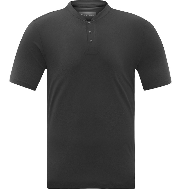 Photo: CASTORE - Collarless Stretch Tech-Jersey Golf Shirt - Black