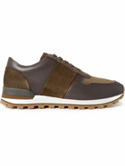 Mr P. - Panelled Suede Sneakers - Green