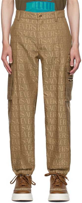 Photo: Versace Brown Allover Cargo Pants