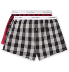 Calvin Klein Underwear - Two-Pack Checked Cotton Boxer Briefs - Multi