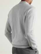 Peter Millar - Ashland Birdseye Merino Wool, Linen and Cotton-Blend Half-Zip Sweater - Gray