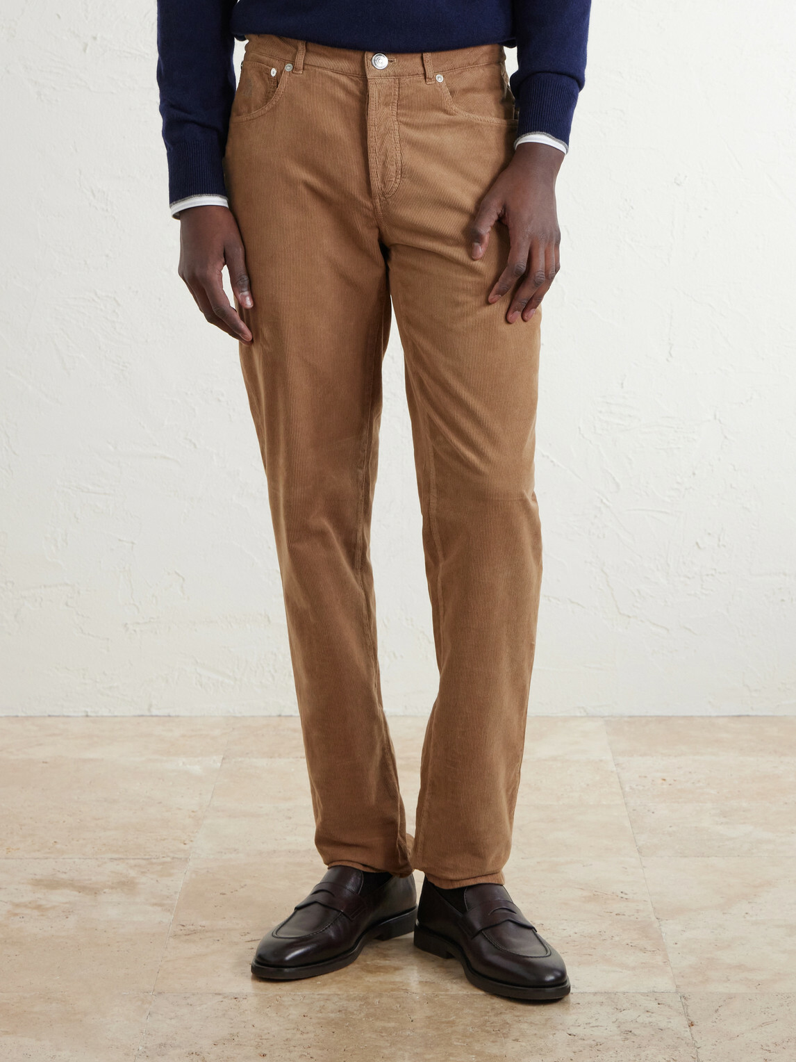 Brunello Cucinelli - Straight-Leg Cotton-Corduroy Trousers - Brown