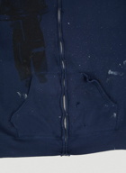 Graphic Print Hooded Sweatshirt in Dark Blue