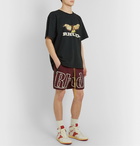 Rhude - Logo-Print Shell Drawstring Shorts - Burgundy