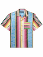 Mastermind World - Camp-Collar Striped Cotton-Jacquard Shirt - Blue