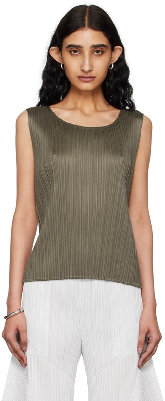 Photo: PLEATS PLEASE ISSEY MIYAKE Khaki Monthly Colors March Tank Top