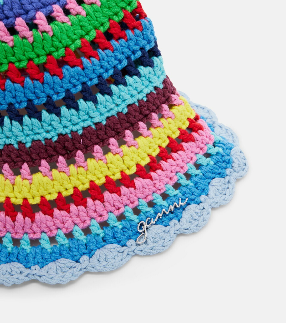 Ganni Crochet cotton bucket hat