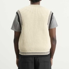AMI Paris Men's V Neck Sleeveless Sweater in Blanc Creme