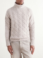 N.PEAL - Cashmere Cable-Knit Rollneck Sweater - Neutrals