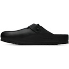 Birkenstock Black Regular Boston Leather Slip-on Loafers