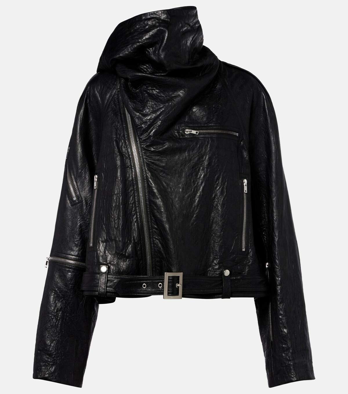 Rick Owens Scarf Light leather biker jacket