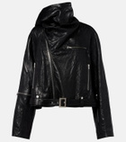 Rick Owens Scarf Light leather biker jacket