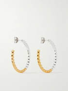 Jam Homemade - Kuru Kuru Twisted Silver and Gold-Plated Hoop Earrings