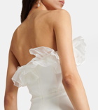 Alessandra Rich Organza-trimmed cady bustier gown