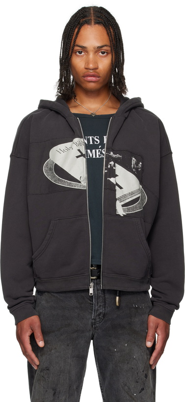 Photo: Enfants Riches Déprimés Black Holy Bible 'Assemblage' Baggy Zip Hoodie