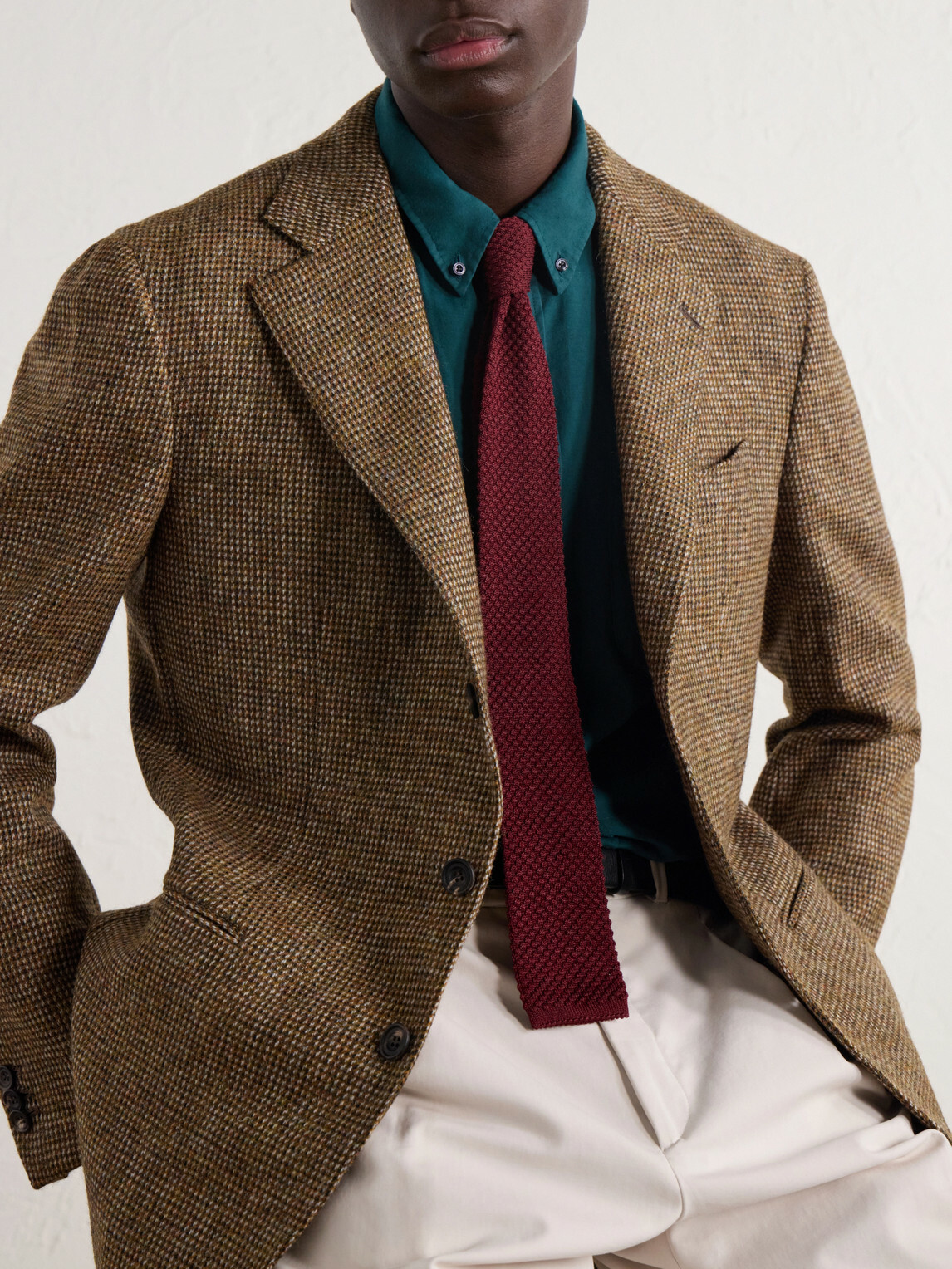 J. Mueser - Waverly Herringbone Virgin Wool-Tweed Blazer - Brown