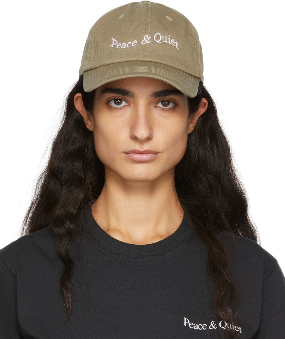 Museum of Peace & Quiet SSENSE Exclusive Khaki Wordmark Cap Museum