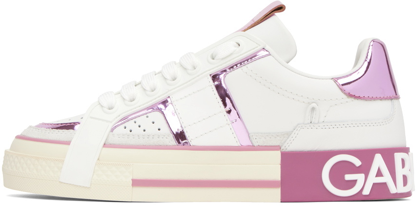 Dolce & Gabbana White & Pink 2.Zero Sneakers Dolce & Gabbana