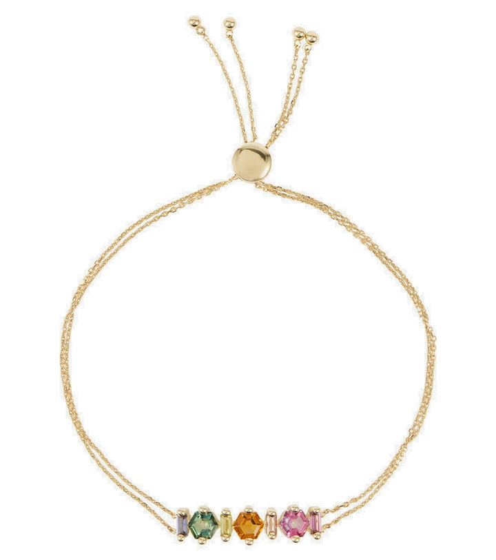 Photo: Suzanne Kalan - 14kt gold adjustable chain bracelet with gemstones