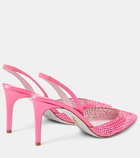 Rene Caovilla Embellished satin slingback sandals