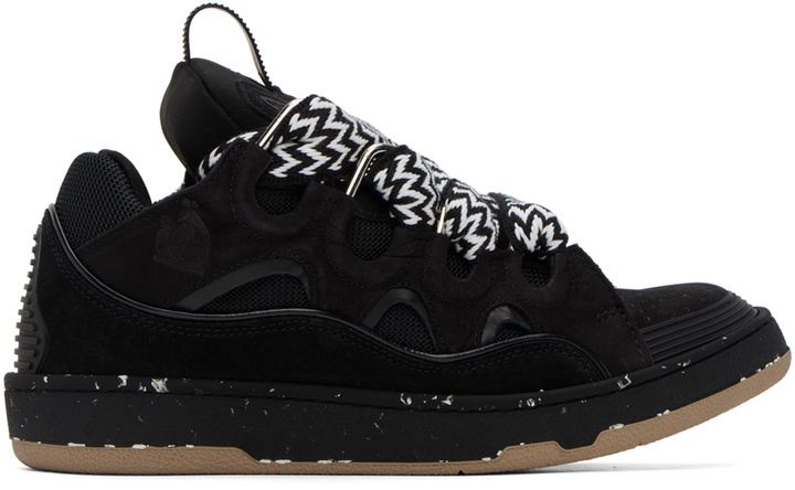 Photo: Lanvin Black Curb Sneakers