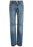 Coperni Zip-appliquéd Tapered-leg Jeans Blue