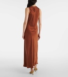 Asceno Valencia silk twill maxi dress