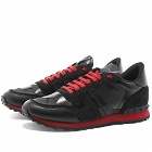 Valentino Men's Rockrunner Sneakers in Nero/Rosso