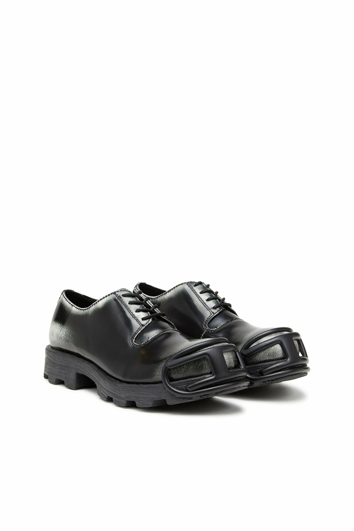 Diesel D-Hammer-Derby shoes in shiny two-tone leather - Lace Ups and Clogs Mens in Multicolor