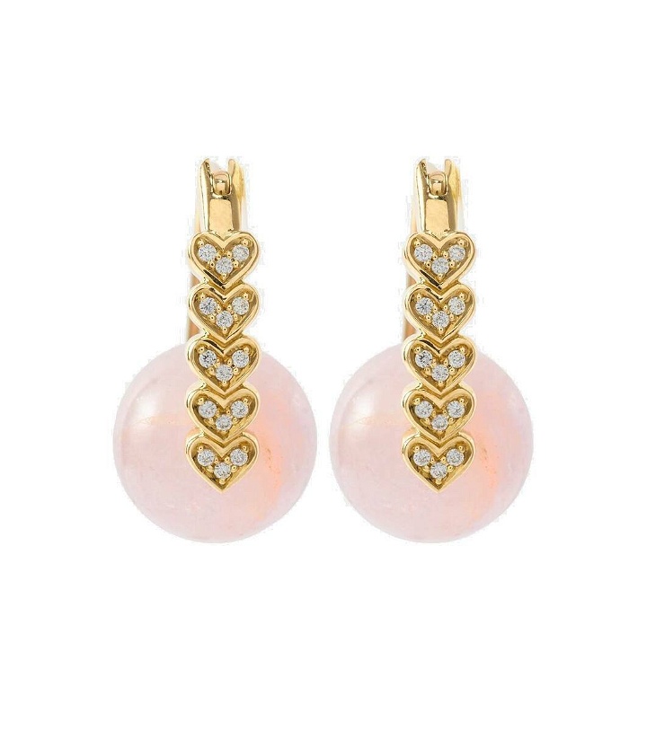 Photo: Sydney Evan Tiny Heart 14kt gold stud earrings with diamonds