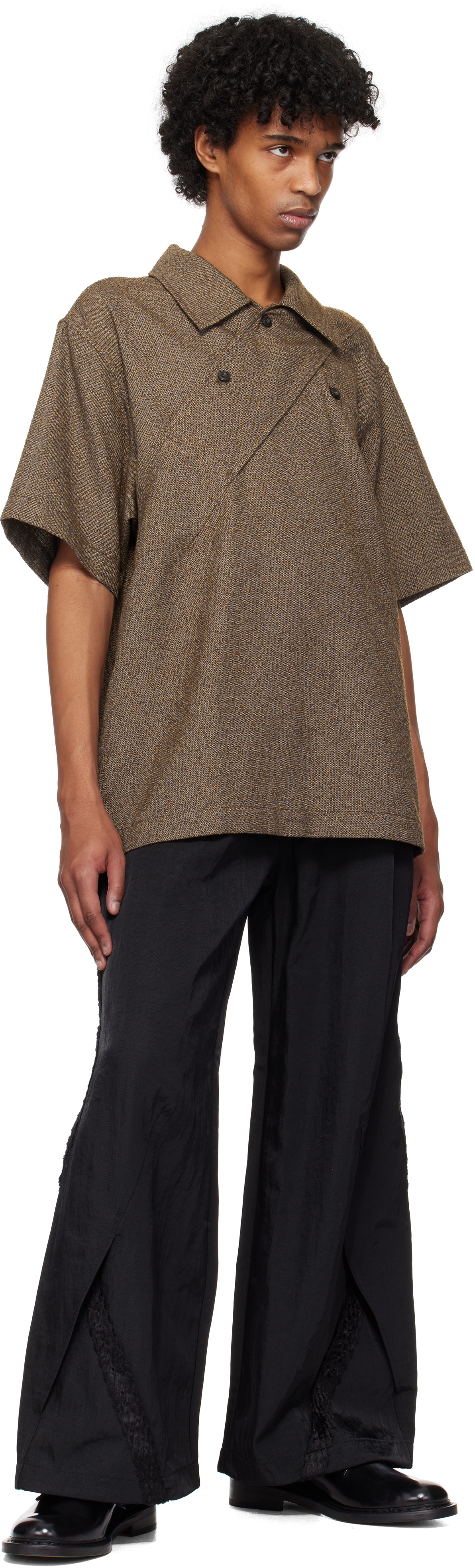 NULLUS Brown Vintage Short Sleeve Polo NULLUS