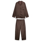 SKIMS Men's Sateen Sleep Set in Cocoa Heart Halfdrop