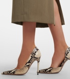 Paris Texas Vera snake-effect leather pumps