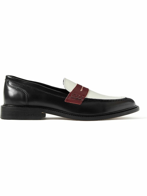 Photo: VINNY's - Townee Polished-Leather Penny Loafers - Black