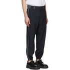 Marni Navy and Grey Cuffed Trousers