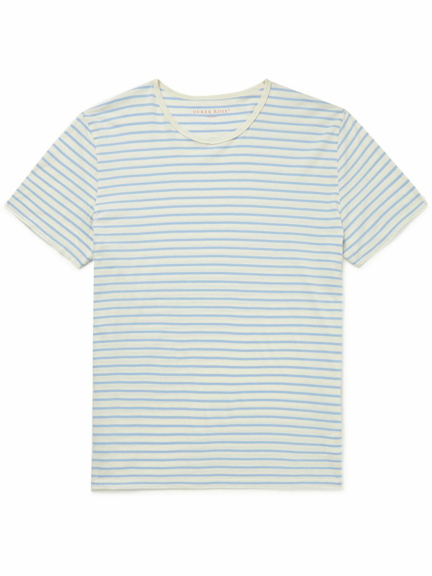 Photo: Derek Rose - Ryder 2 Striped Cotton-Jersey T-Shirt - Blue