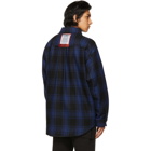 VETEMENTS Blue Flannel Padded Shirt