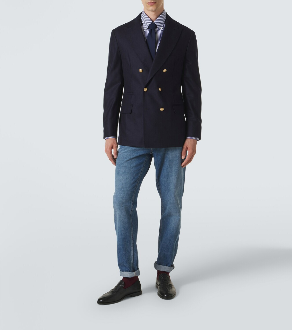 Brunello Cucinelli Double-breasted virgin wool blazer