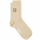 Maison Kitsuné Women's Bold Fox Head Socks in Maltshake