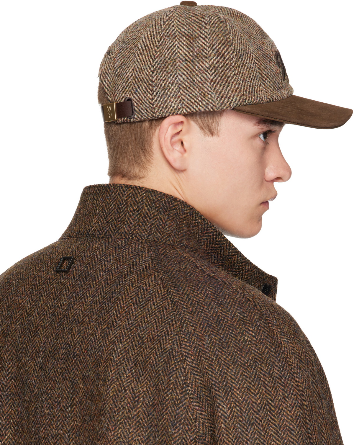 WOOYOUNGMI Brown Herringbone Cap