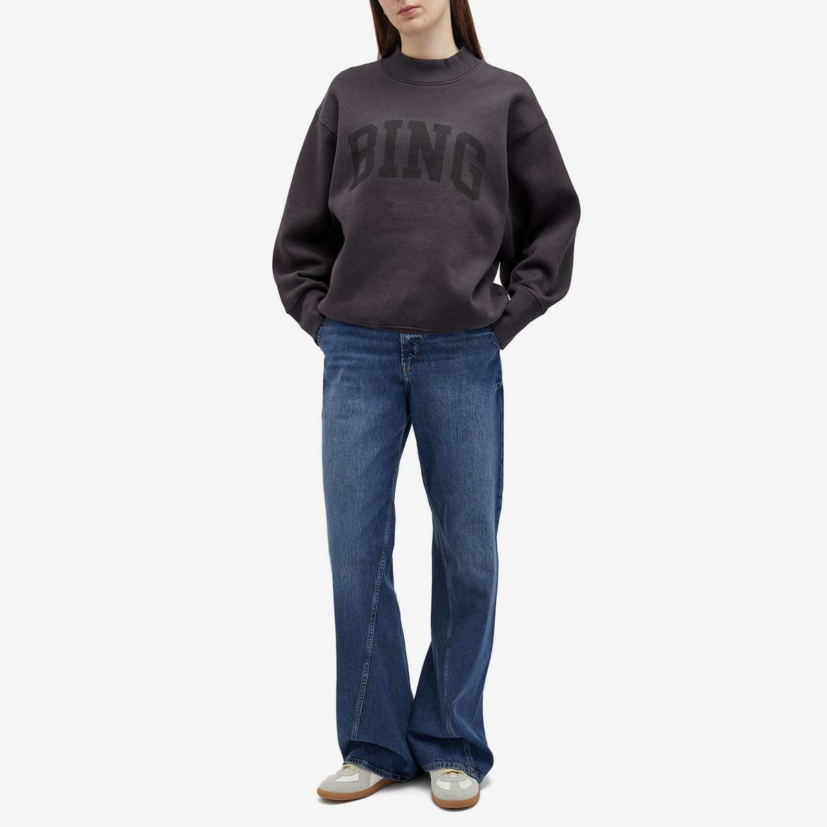 Anine Bing Women's Bradie Sweatshirt in Washed Black