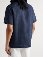 Frescobol Carioca - Angelo Camp-Collar Linen Shirt - Blue