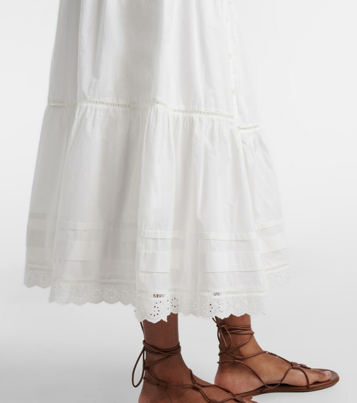 Poupette St Barth Ines broderie anglaise maxi skirt
