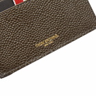 Thom Browne Men's Pebble Grain Double Card Holder in Dark Brown