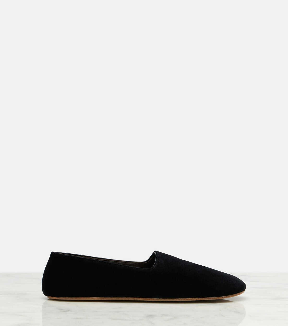 The Row Ponti velvet slip-on shoes