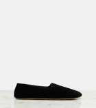 The Row Ponti velvet slip-on shoes