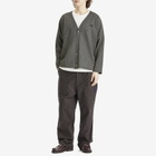 Needles Men's Woven V-Neck Cardigan in Black/Natural Grid