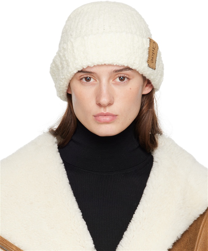 Photo: Chloé Off-White Curly Knit Beanie