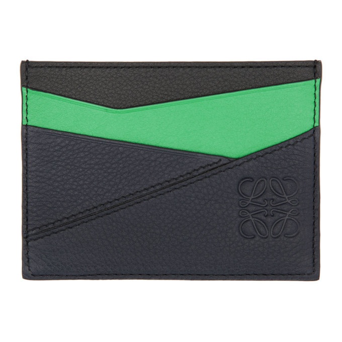 Photo: Loewe Green and Blue Puzzle Plain Card Holder