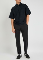 Givenchy Patterned-intarsia Cotton Polo Shirt Black